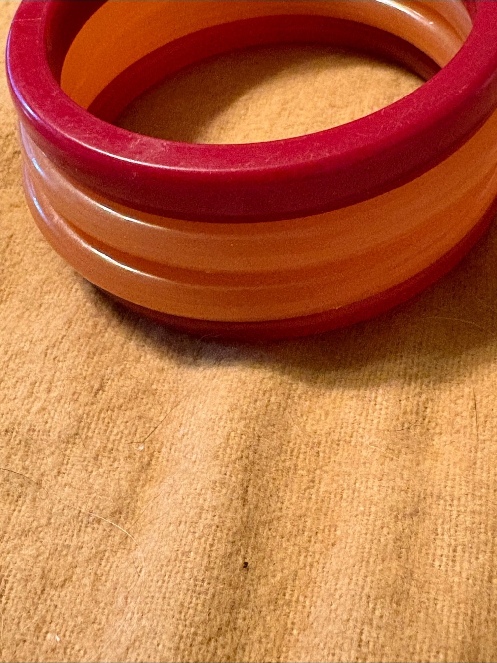 Set of 4 Vintage Bakelite Bangles - Multi-Orange & Pink - Picture 3 of 3